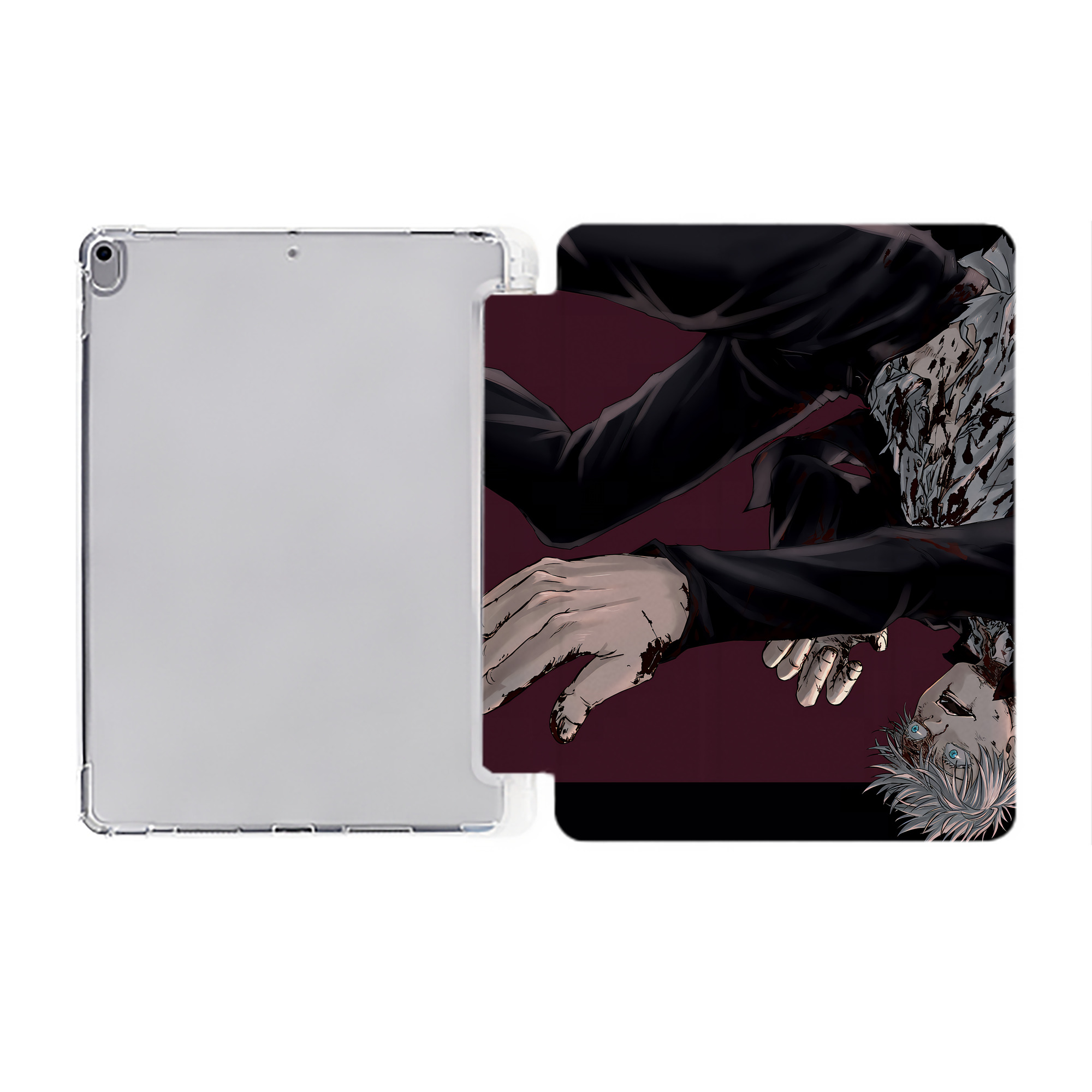 （画像用） 呪術廻戦 Jujutsu Kaisen IPad ケース ペン収納付き 三つ折りスタンド PUレザー×シリコン 対応機種9.5/10.5/10.9インチ